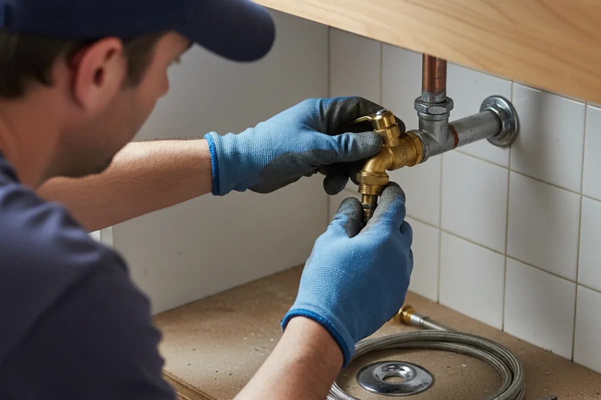 Shutoff valve and fitting work during Burst Pipe Repair in Waukee